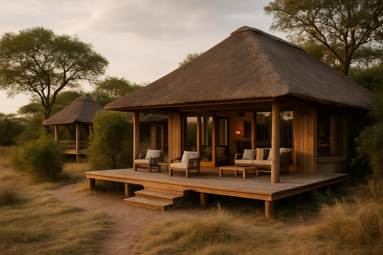 Luxury safari lodge exterior